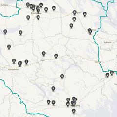 Punktkarta över olyckor i länet