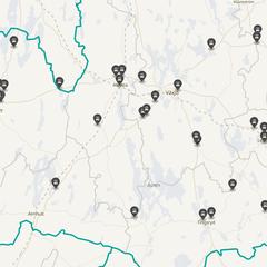 Punktkarta över olyckor i länet