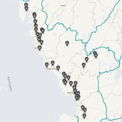 Punktkarta över olyckor i länet