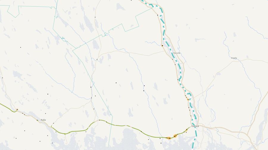 Viltolyckornas fördelning i Haparanda kommun