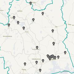 Punktkarta över olyckor i länet