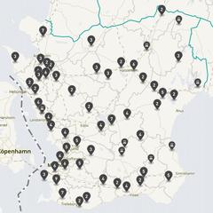 Punktkarta över olyckor i länet