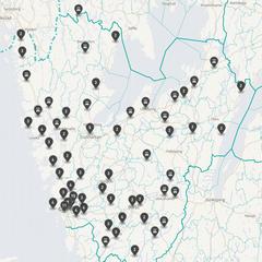 Punktkarta över olyckor i länet