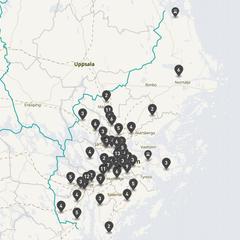 Punktkarta över olyckor i länet