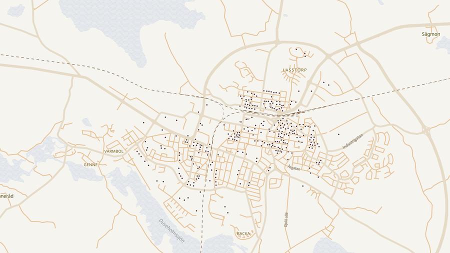 Punktkarta över skyddsrum