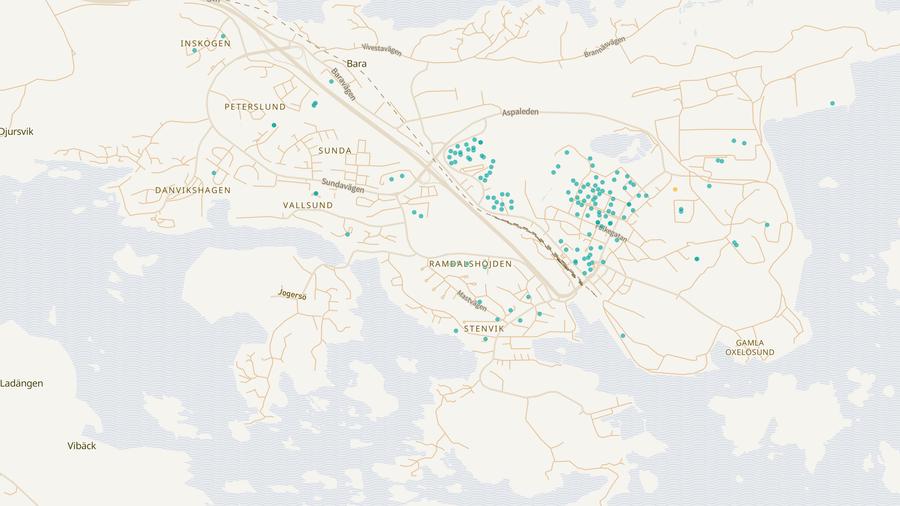 Punktkarta över skyddsrum