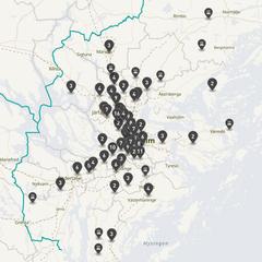 Punktkarta över olyckor i länet