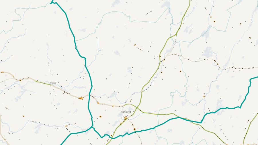 Viltolyckornas fördelning i Markaryds kommun