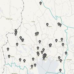 Punktkarta över olyckor i länet