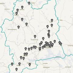 Punktkarta över olyckor i länet