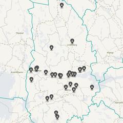 Punktkarta över olyckor i länet