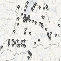 Punktkarta över olyckor i länet