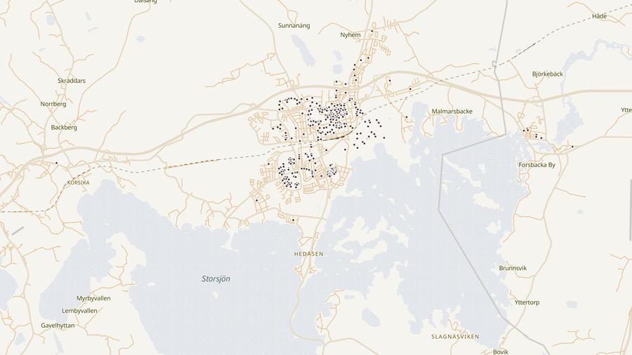 Punktkarta över skyddsrum