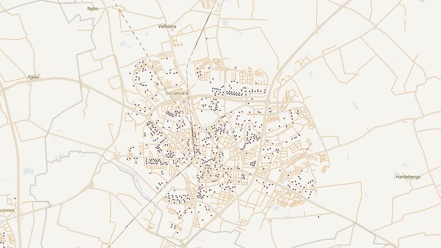 Punktkarta över skyddsrum