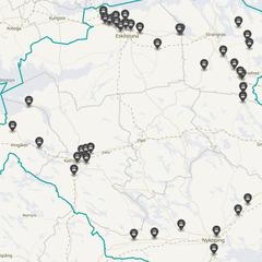 Punktkarta över olyckor i länet