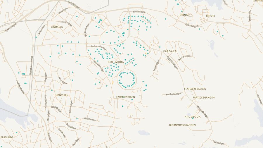 Punktkarta över skyddsrum