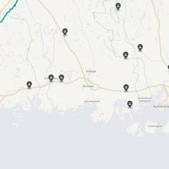 Punktkarta över olyckor i länet