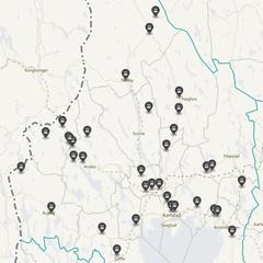 Punktkarta över olyckor i länet