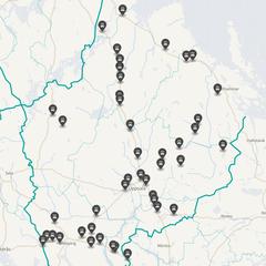 Punktkarta över olyckor i länet