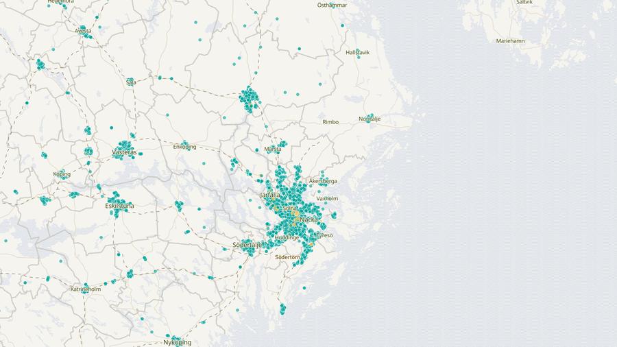 Punktkarta över skyddsrum