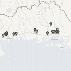Punktkarta över olyckor i länet