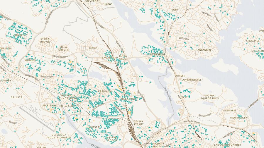 Punktkarta över skyddsrum