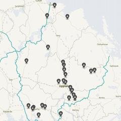 Punktkarta över olyckor i länet