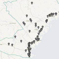 Punktkarta över olyckor i länet