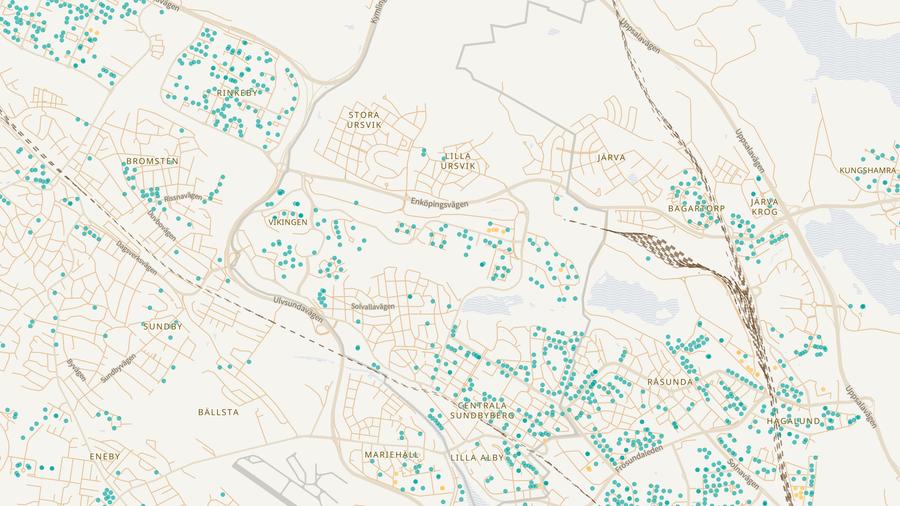 Punktkarta över skyddsrum