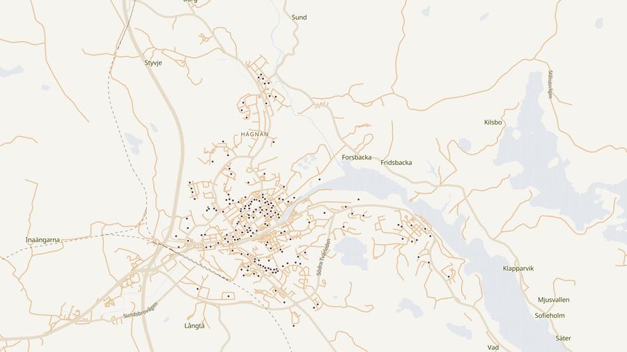 Punktkarta över skyddsrum