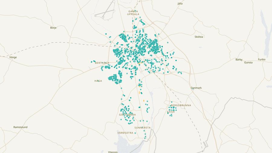 Punktkarta över skyddsrum