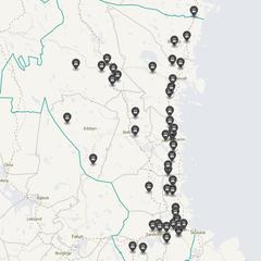 Punktkarta över olyckor i länet