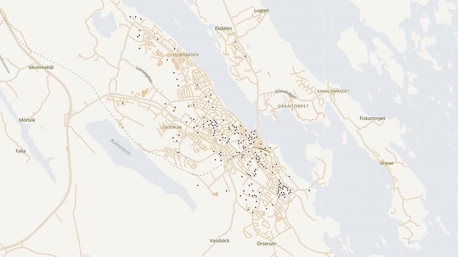 Punktkarta över skyddsrum