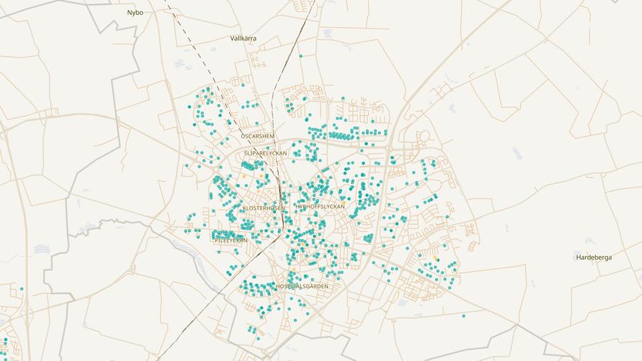 Punktkarta över skyddsrum