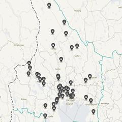 Punktkarta över olyckor i länet