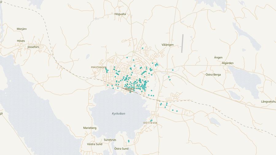 Punktkarta över skyddsrum