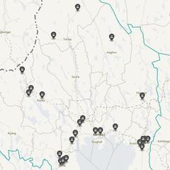 Punktkarta över olyckor i länet