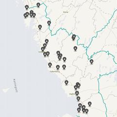 Punktkarta över olyckor i länet