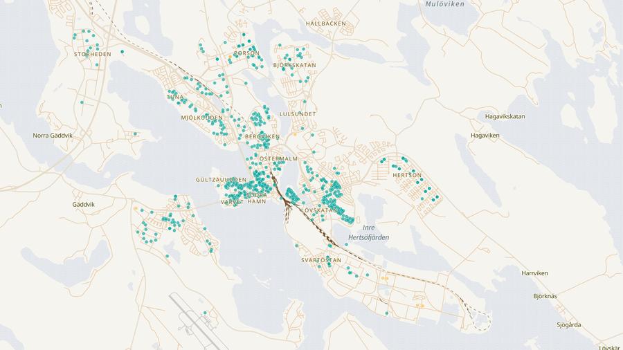 Punktkarta över skyddsrum
