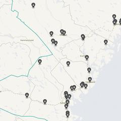 Punktkarta över olyckor i länet