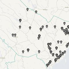 Punktkarta över olyckor i länet