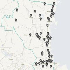 Punktkarta över olyckor i länet