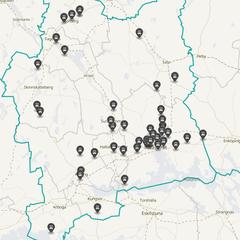 Punktkarta över olyckor i länet