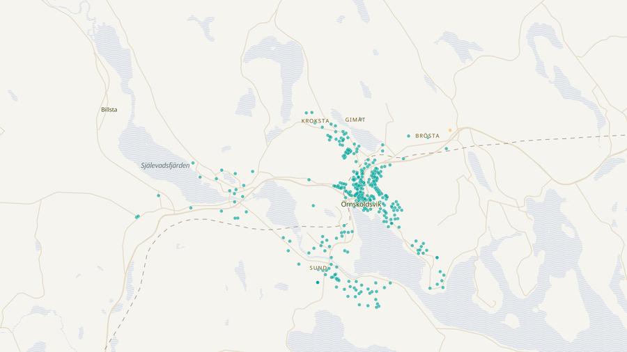 Punktkarta över skyddsrum