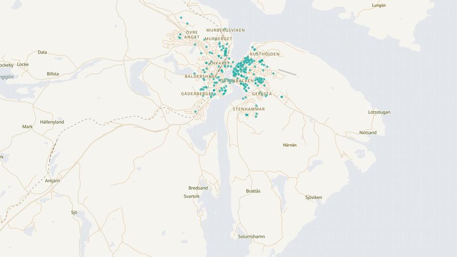 Punktkarta över skyddsrum