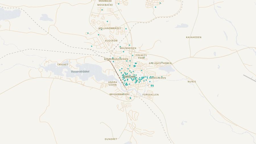 Punktkarta över skyddsrum