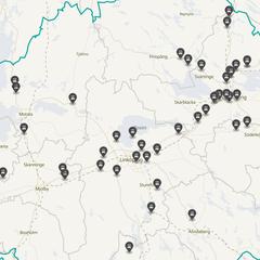 Punktkarta över olyckor i länet
