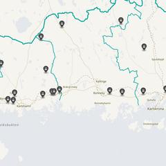 Punktkarta över olyckor i länet