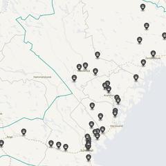 Punktkarta över olyckor i länet