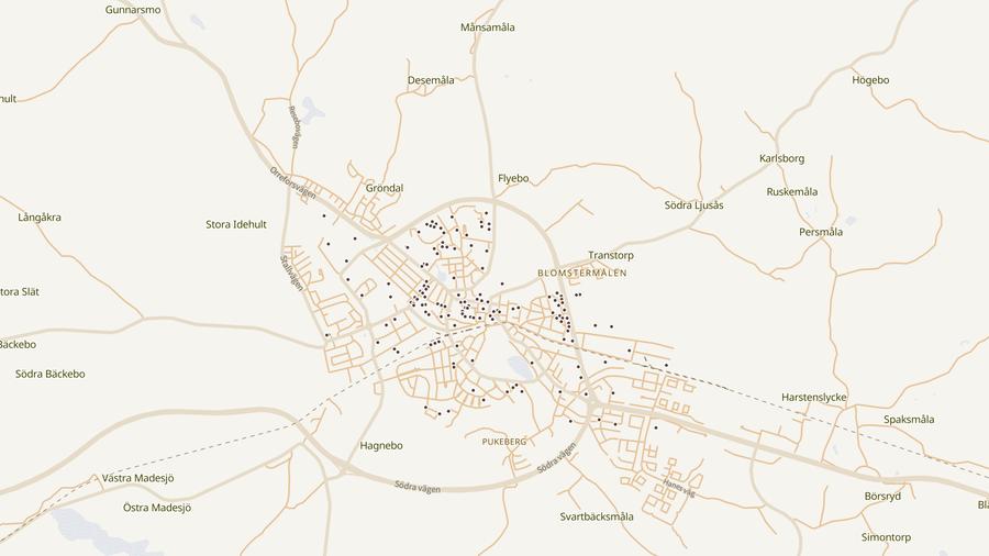Punktkarta över skyddsrum